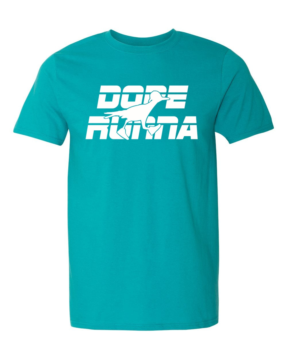 A teal unisex t shirt