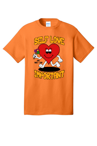 SELF LOVE IMPORTANT  - ORANGE X WHITE