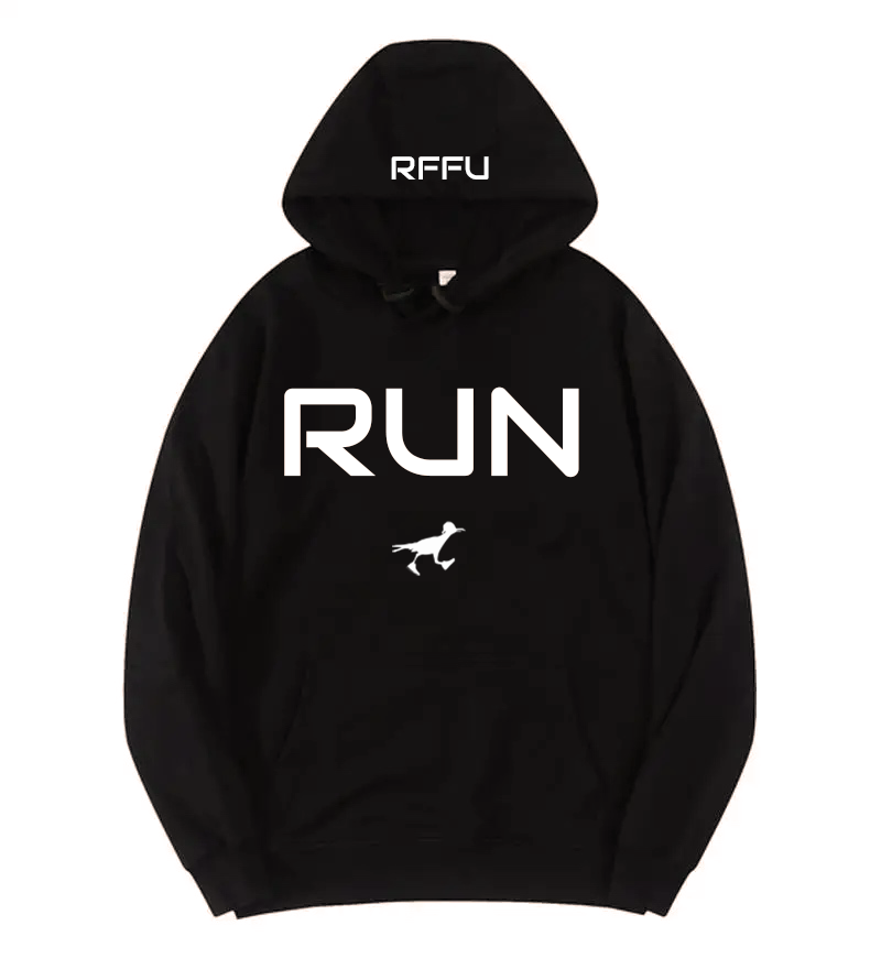 RUN - HOODIE - BLACK / WHITE