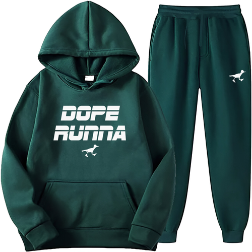 Jog It Out - SweatSuit - Forest Green / White ( Unisex)