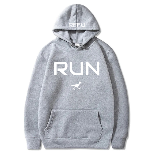 RUN - HOODIE - GREY / WHITE
