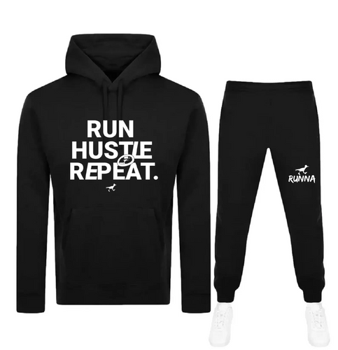 Run Hustle Repeat - SweatSuit -  Black X White