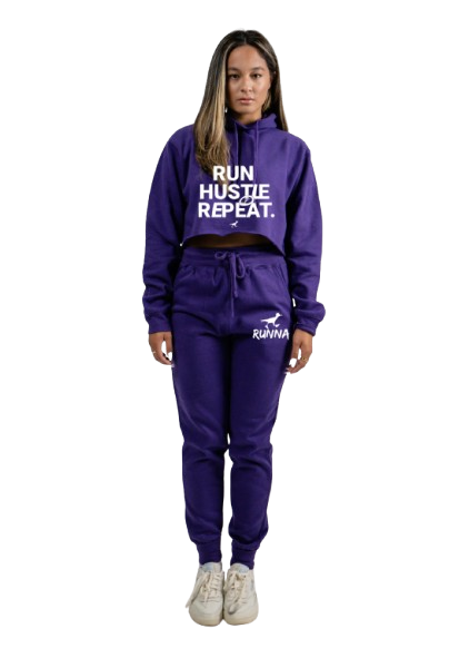 Run Hustle Repeat - SweatSuit - Purple X White