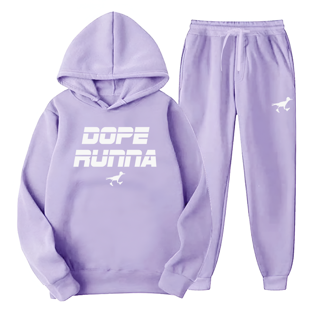 Jog It Out - SweatSuit - Light Purple X White Jo