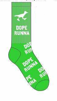 Road Runna Plus - Socks - Green X White